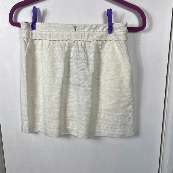 Color Block white cotton paneled textured skirt.  Size 4 - Picture 1 of 8